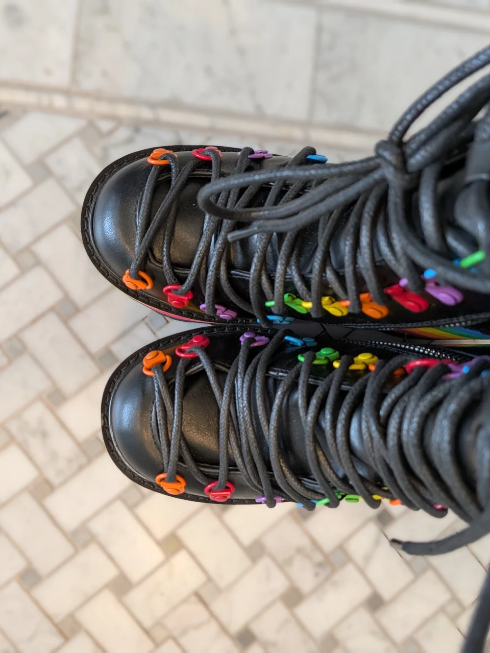 NWOT Women’s 7 Club Exx Rainbow Platform Ankle Boots NEVER WORN
